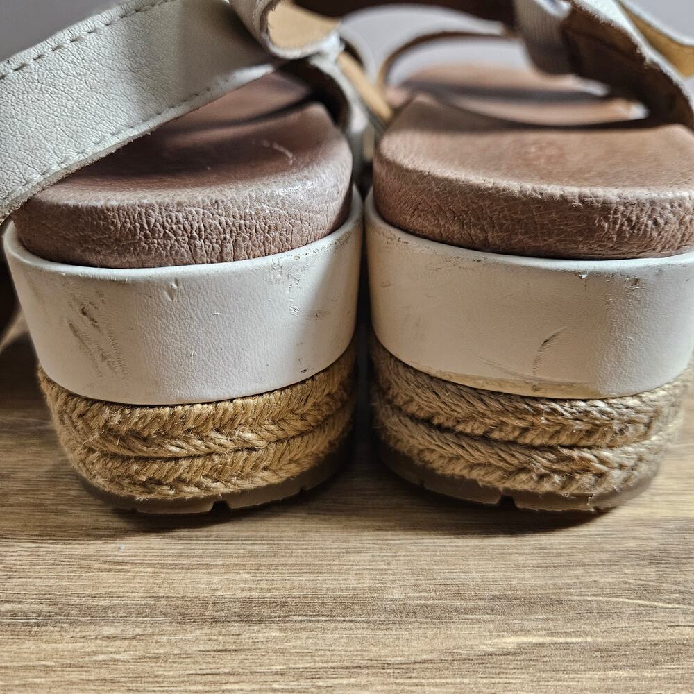 UGG "April" Leather Platform Espadrille Sandals - Ivory/White Boho Y2K Size 7 - Picture 10 of 10